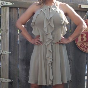 Bebe Grey Ruffle Dress
